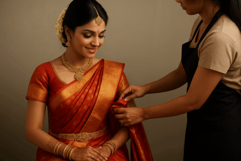 Saree draping in Pondicherry